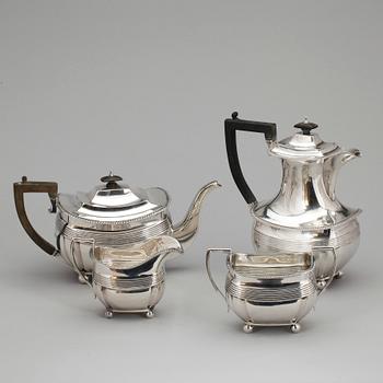 TE OCH KAFFESERVIS, 4 delar, silver, Mappin & Webb, Sheffield, Art Déco, London, 1920-21. Totalvikt ca 1817 g.