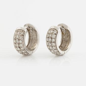 A pair of 18K white gold earrings with diamonds ca. 0.60 ct in total. Finnish import marks 1998.