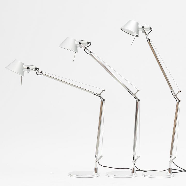 Michele De Lucchi & Giancarlo Fassina, three 'Tolomeo' table lamps, Artemide, Italy.