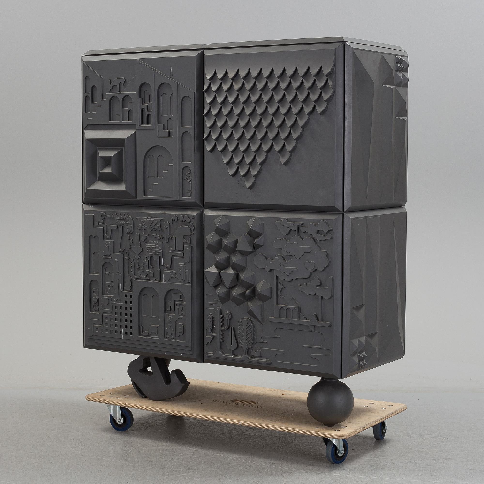 A “Tout va bien Cabinet Black” cabinet by Antoine et Manuel, BD Barcelona.