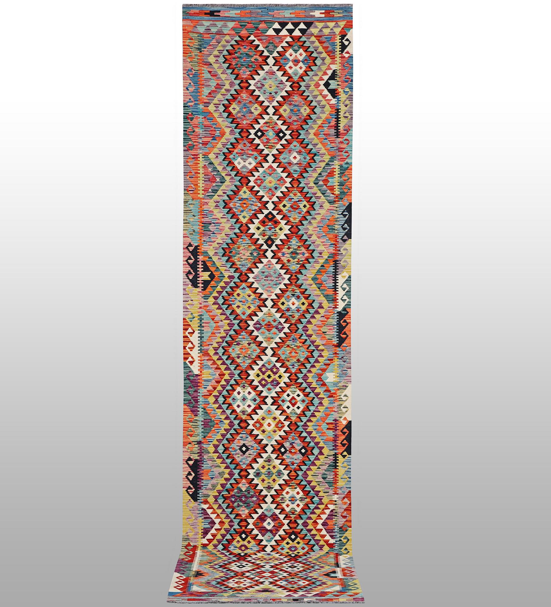 A runner carpet, Kilim, ca 388 x 85 cm.