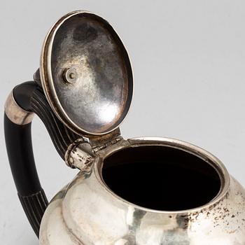 GEORG JENSEN, a model 28 silver coffee pot from Copenhagen, Denmark.