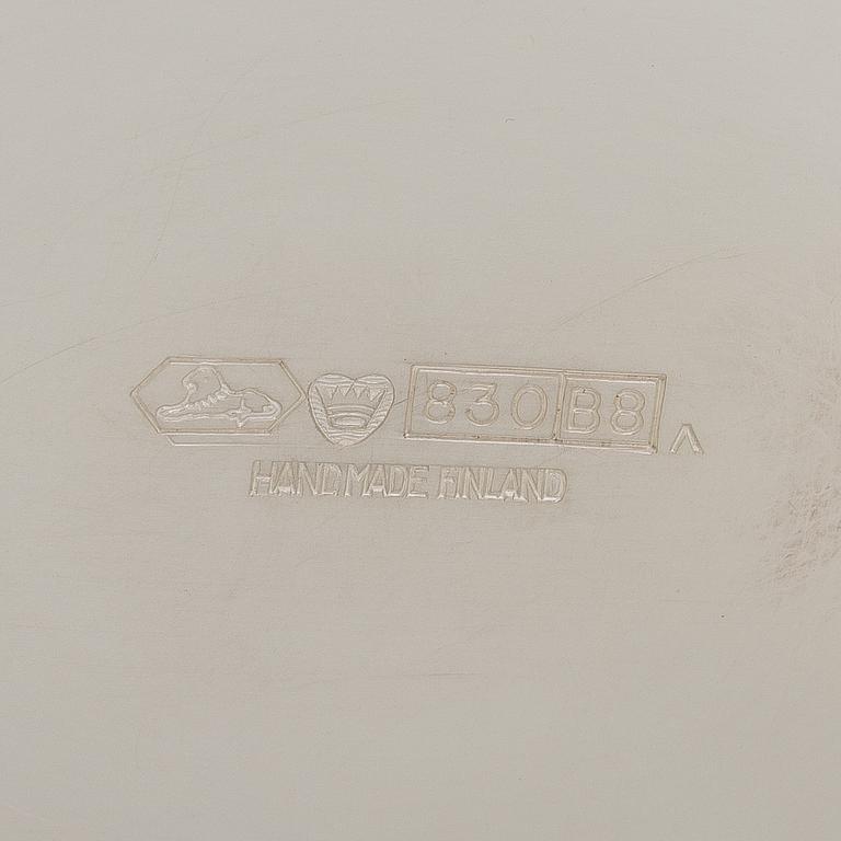 Coffee service, three parts, silver, Kultakeskus Oy, Hämeenlinna,  1976 - 1979.