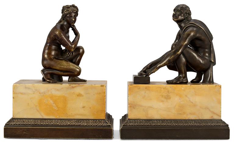 A pair of late Empire table sculptures.
