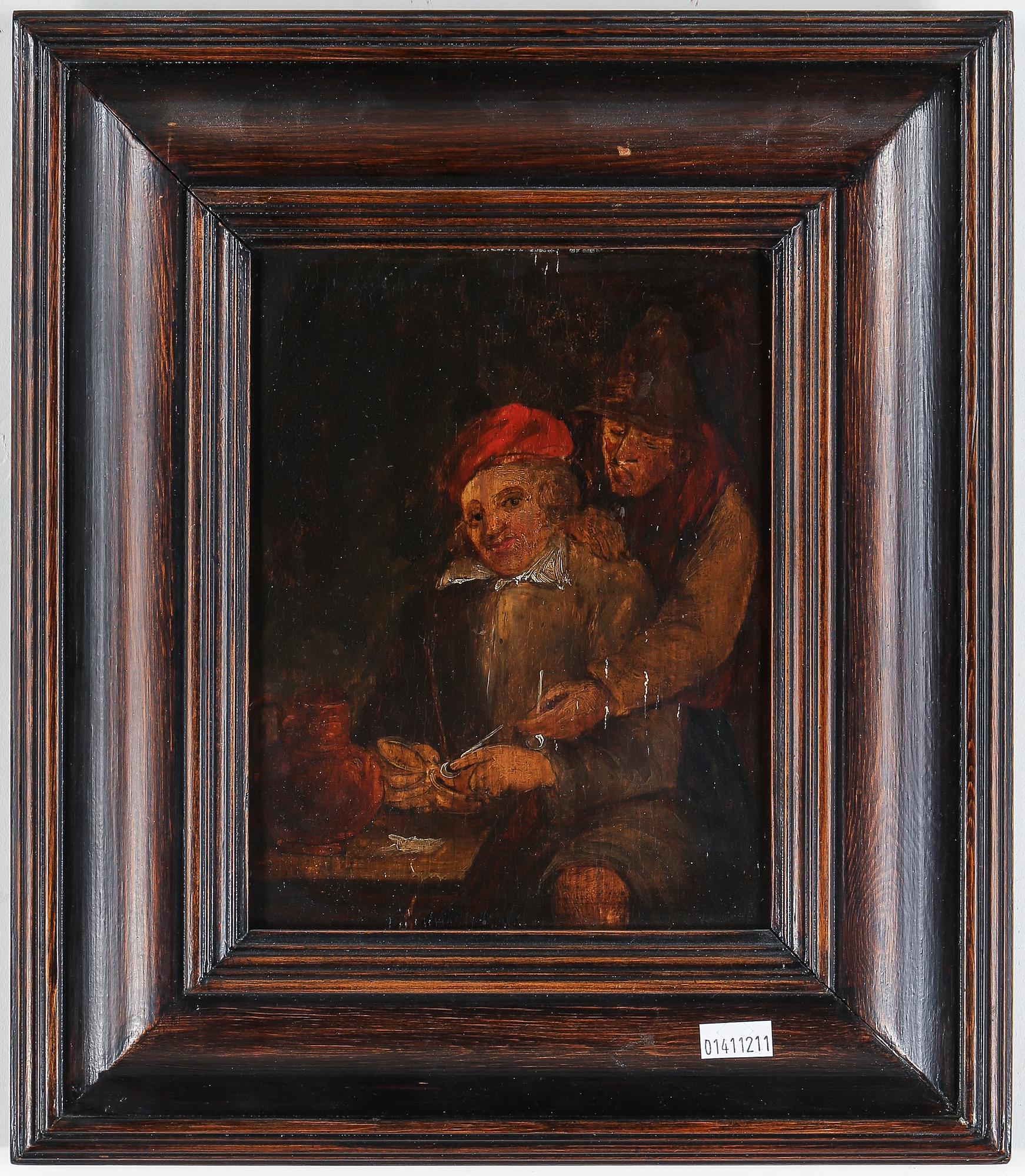 OKÄND KONSTNÄR, olja på pannå, 16-1700-tal.