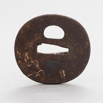 Japanese sword mountings, tsuba and tsuka.