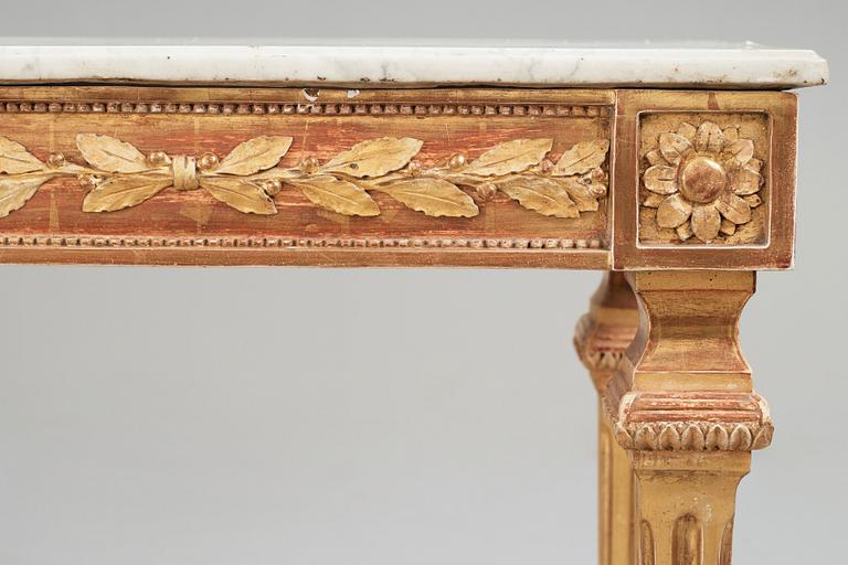 A Gustavian late 18th century console table.