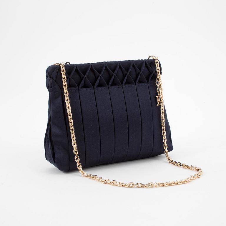ESCADA, a blue silk evening bag.
