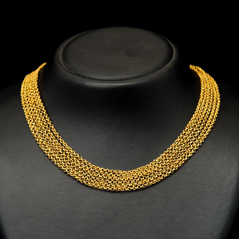 A NECKLACE, 23K gold. Stockholm, Sweden 1819.