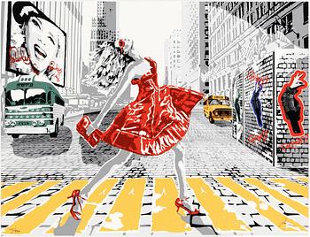 Richard Ryan · RICHARD RYAN, färglitografi, ur serien "Manhattan in fashion", signerad och numrerad 22/350
