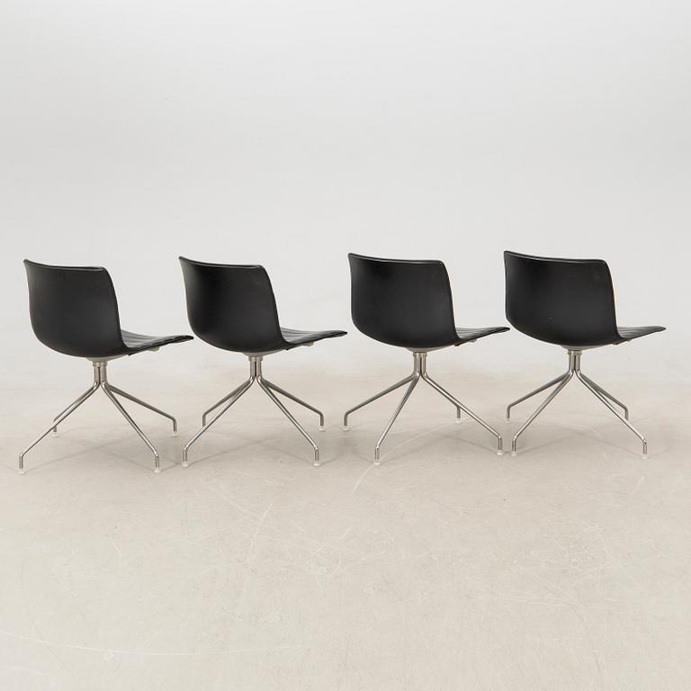 Lievore Altherr Molina, chairs 4 pcs "Catifa" for Arper, Italy late 20th century and table.