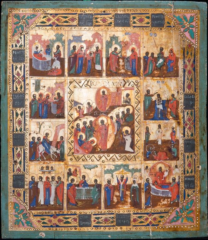 IKON, tempera på pannå, Ryssland 1800-talets slut.