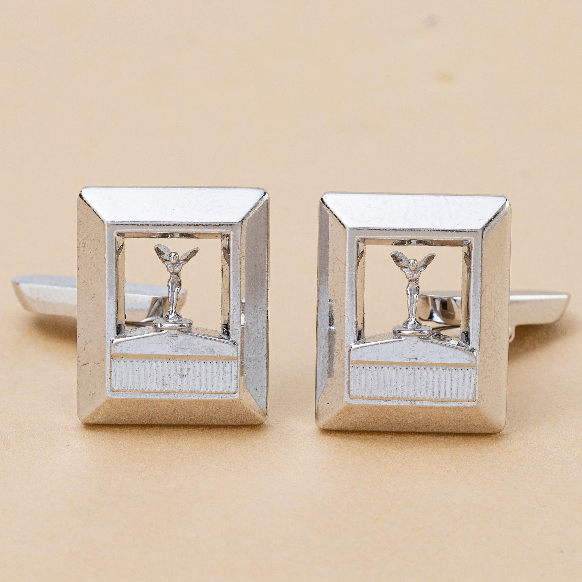 Corum, Spirit of Ecstasy, "Rolls Royce", "Radiator Watch & Cufflinks", "Jumbo", ca 1975.