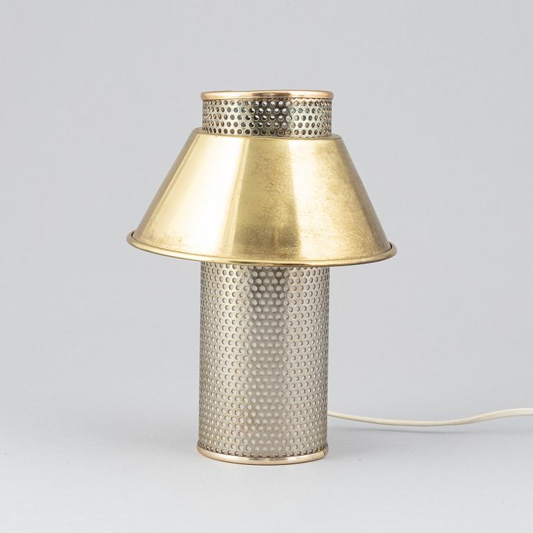Hans-Agne Jakobsson, a brass ceiling lamp and brass table lamp,
