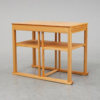 CARL MALMSTEN, a set of three nesting birch tables 'Släden' (The sled), City Möbler AB.