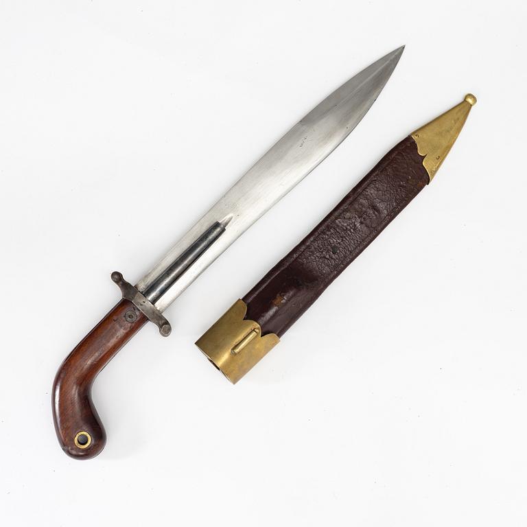 Combination weapon, Prison guard cutlass m/1865, with sheath.