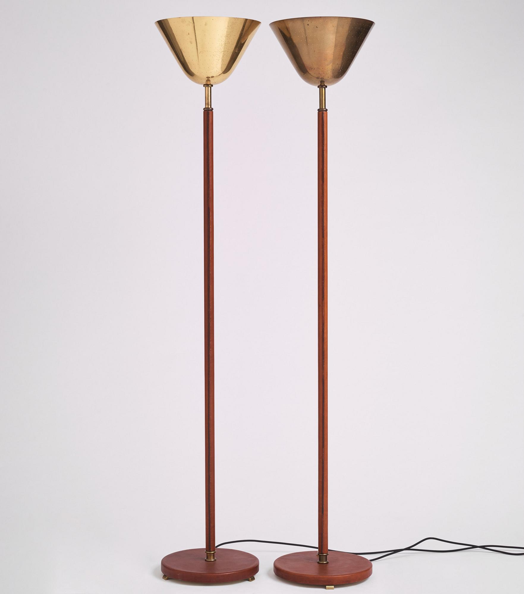 Carl-Axel Acking, a pair of floor lamps model "2646", Bröderna Malmströms Metallvarufabrik, Malmö 1940s-50s.