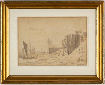 ANTON MELBYE, ink wash, signed and dated 1840.