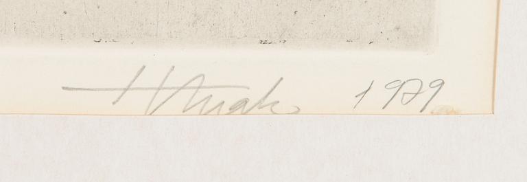 Henno Arrak, softground etching, signed and dated 1979, numbered 24/25 III.
