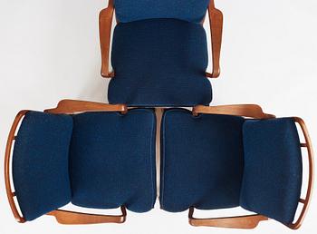 Carl-Axel Acking, a set of 3 easy chairs, "NK Hantverk" Nordiska Kompaniet, 1940s. Provenance Carl Axel Acking.