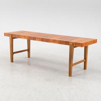 A walnut veneered side table, 1960's/70's.