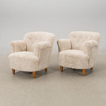 Armchairs a pair Swedish Modern 1940s.