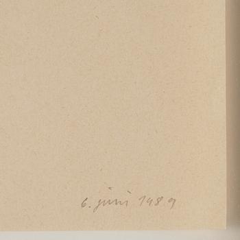 Olav Christopher Jenssen, mixed media on paper, signed and dated 6 juni 1989.