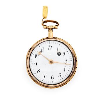 1394. A gold verge pocket watch, Gudin, Paris, c. 1800.