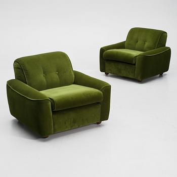 FÅTÖLJER, ett par, 1960-tal.