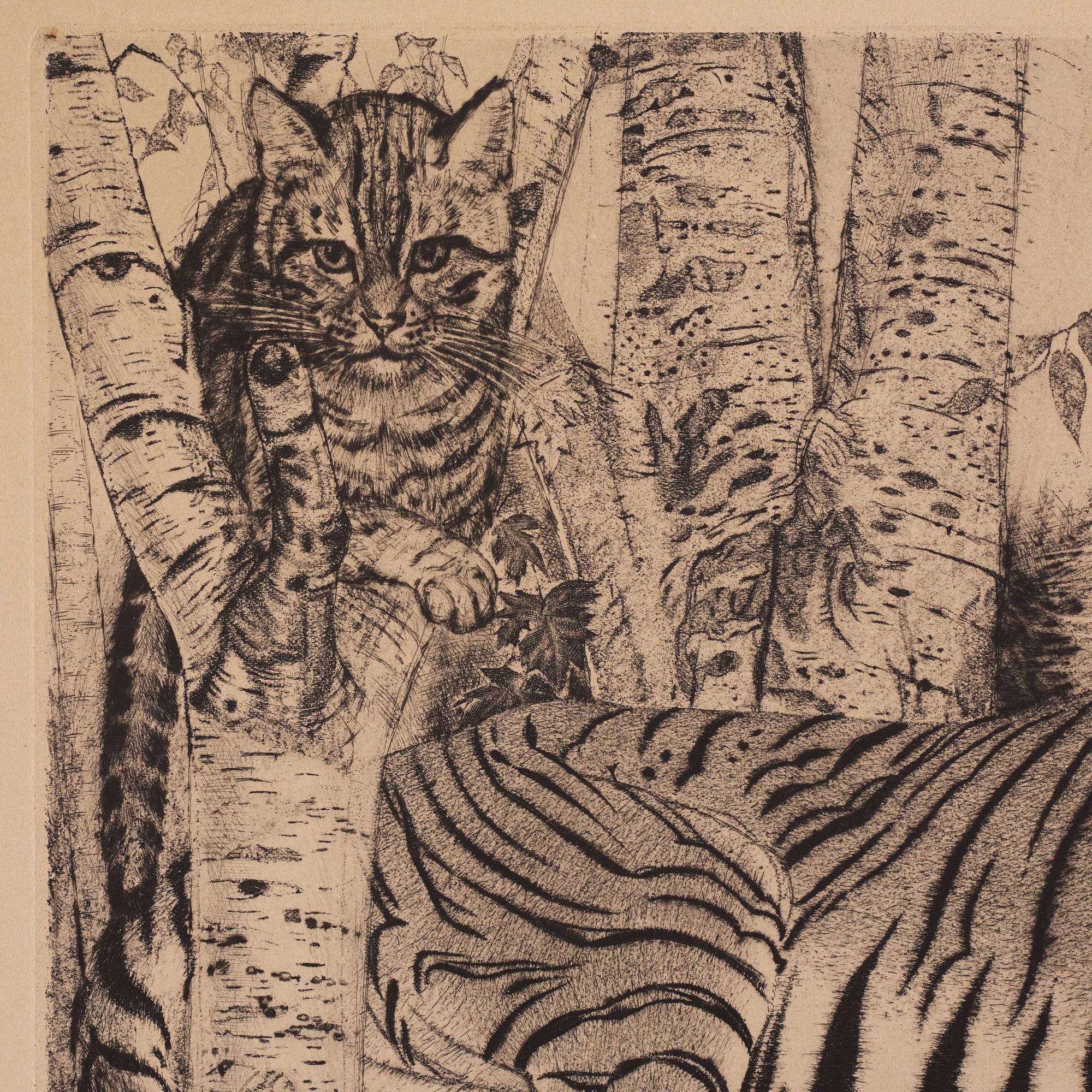 Eduard Wiiralt, "Reclining tiger" (Lamav tiiger).