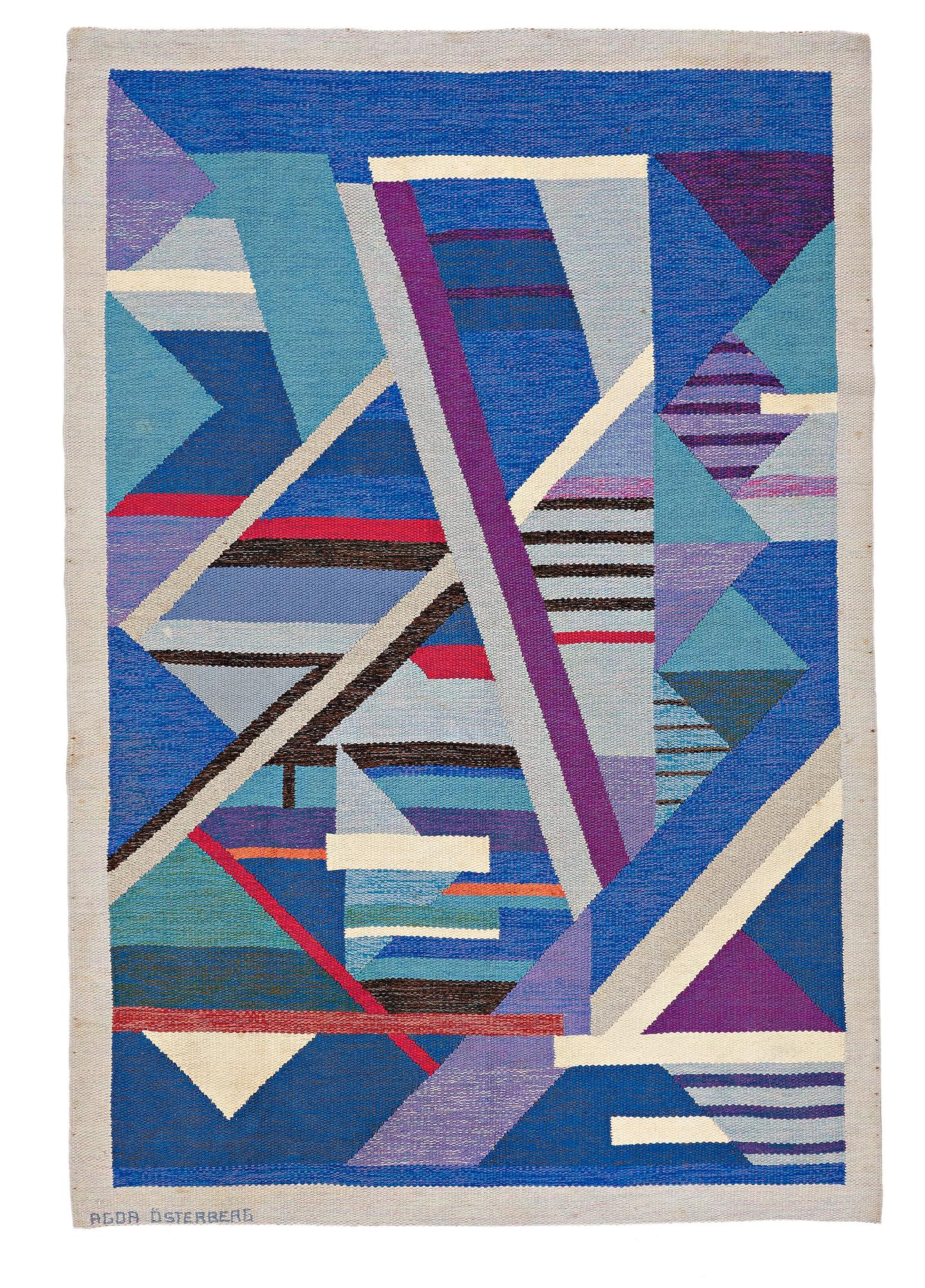 Agda Österberg, MATTA, rölakan, ca 230 x 156 cm, signerad AGDA ÖSTERBERG, Sverige omkring 1960.
