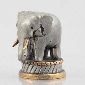 Estrid Ericson, sigill, elefant, tenn och mässing, modell A2568, Firma Svenskt Tenn, sannolikt 1900-talets mitt.