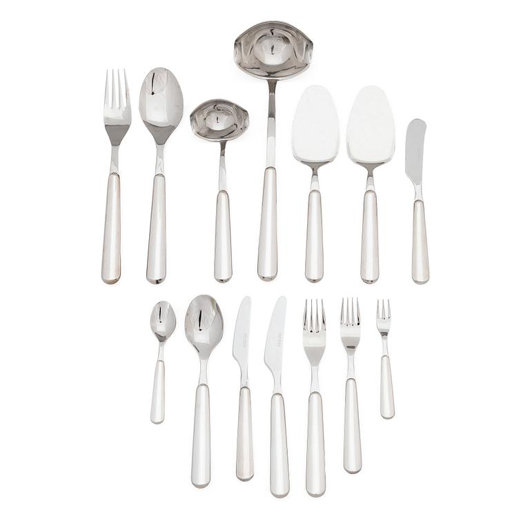 Pekka Piekäinen, a 78-piece set of cutlery in silver and steel, Turku 1990. Designed for the Presidential residence.