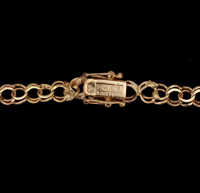 HALSKEDJA, 18 k guld, Curt Hallberg guldvarufabrik AB, Köping, 1971. Tot vikt 18 g.