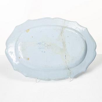 Rörstrand, A Rococo faience dish, dated 7/9 (17)55.