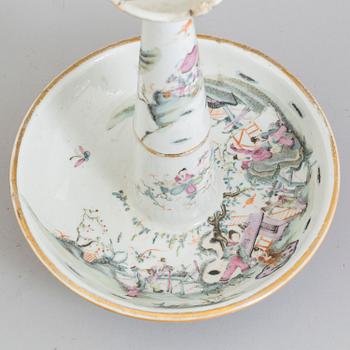 A 20th century Chinese porcelain  candle holder.