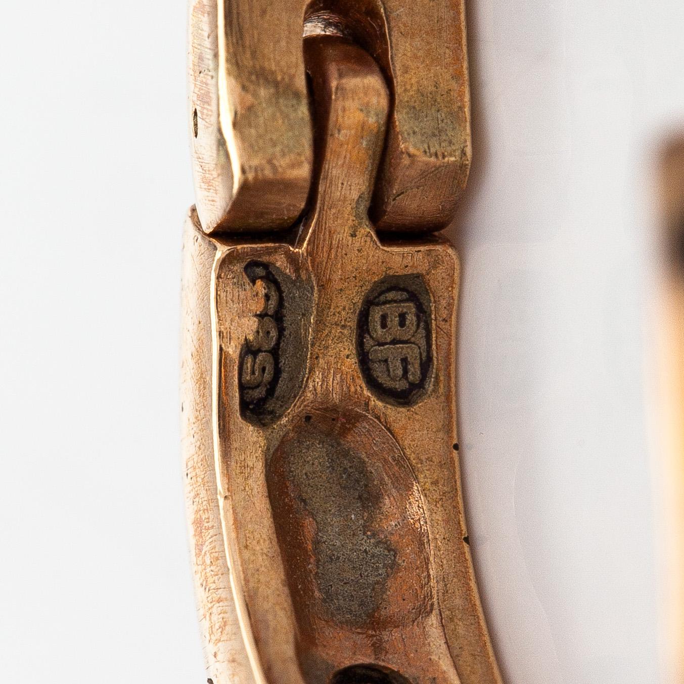 Earrings, brilliant cut diamonds, 14K gold.