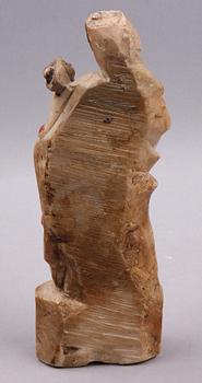 SKULPTUR/FIGURIN, alabaster. 1700/1800-tal.