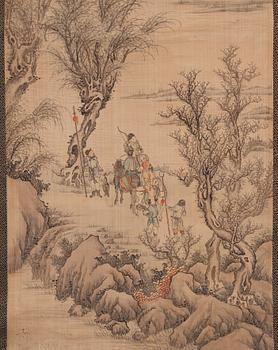 Okänd konstnär, akvarell och tusch på siden. Qing dynastin, 1800-tal.