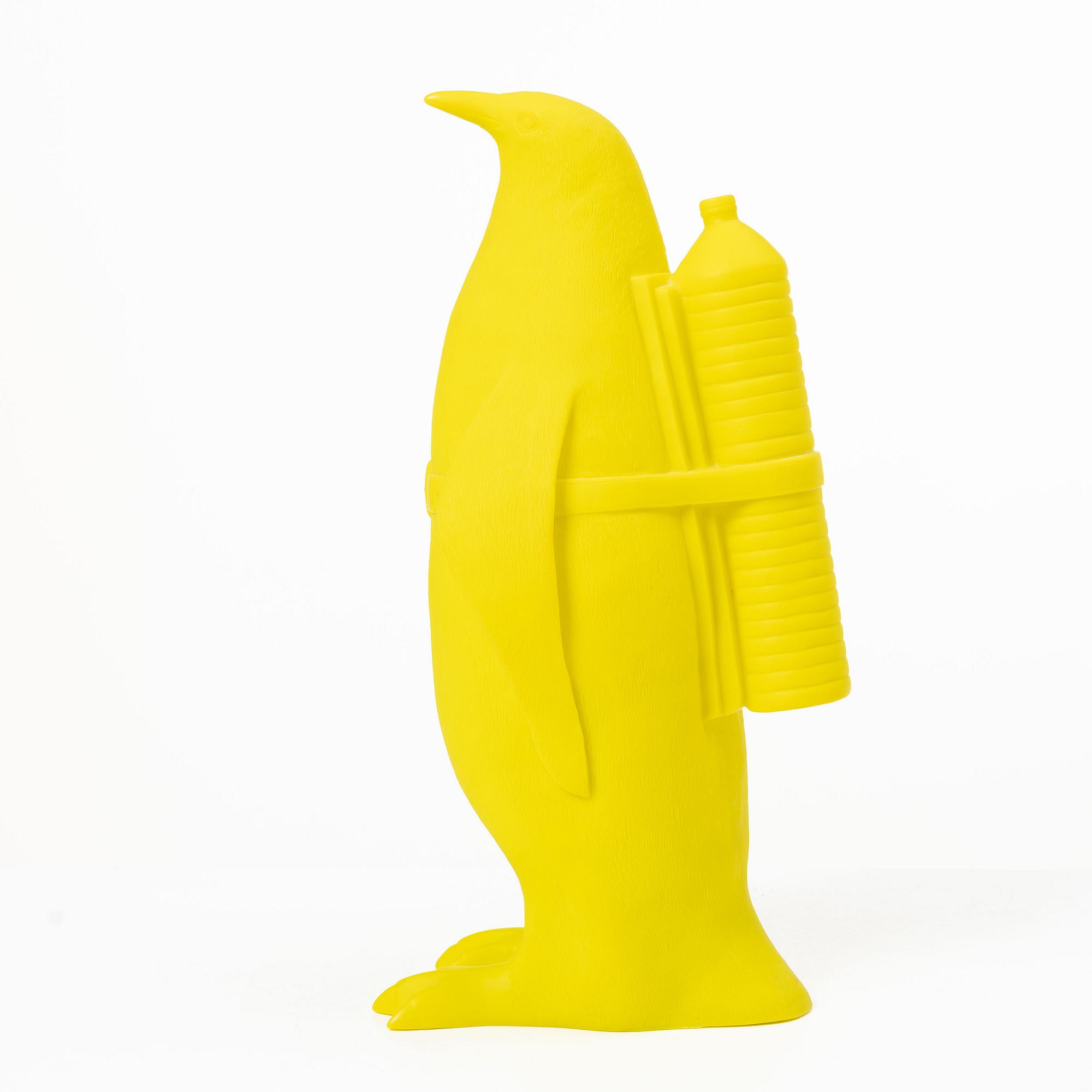 William Sweetlove, "Small cloned penguin with water bottle".