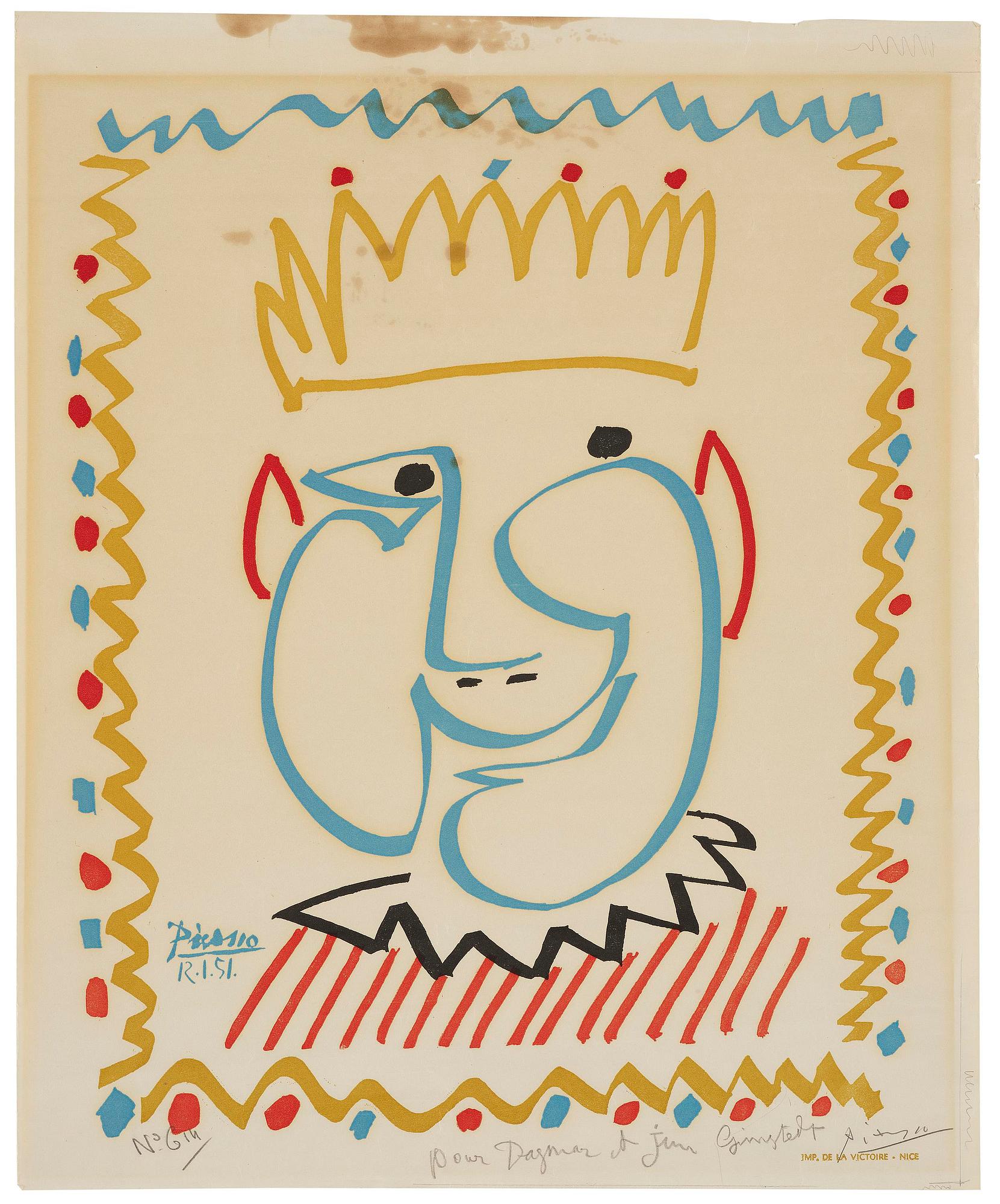 Pablo Picasso, "Tête de roi (Carnaval de Nice)".
