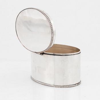 A silverplated tea caddy, proabably 19th Century.