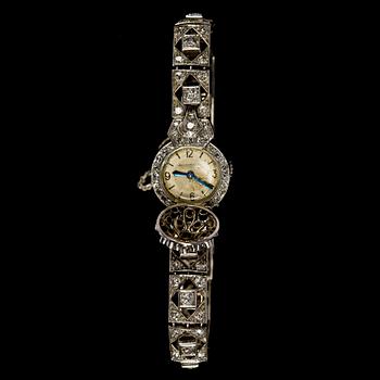 1125. LADIES WRIST WATCH, Jaeger-LeCoultre, brilliant cut and eight cut diamonds, tot. app. 2.80 cts.