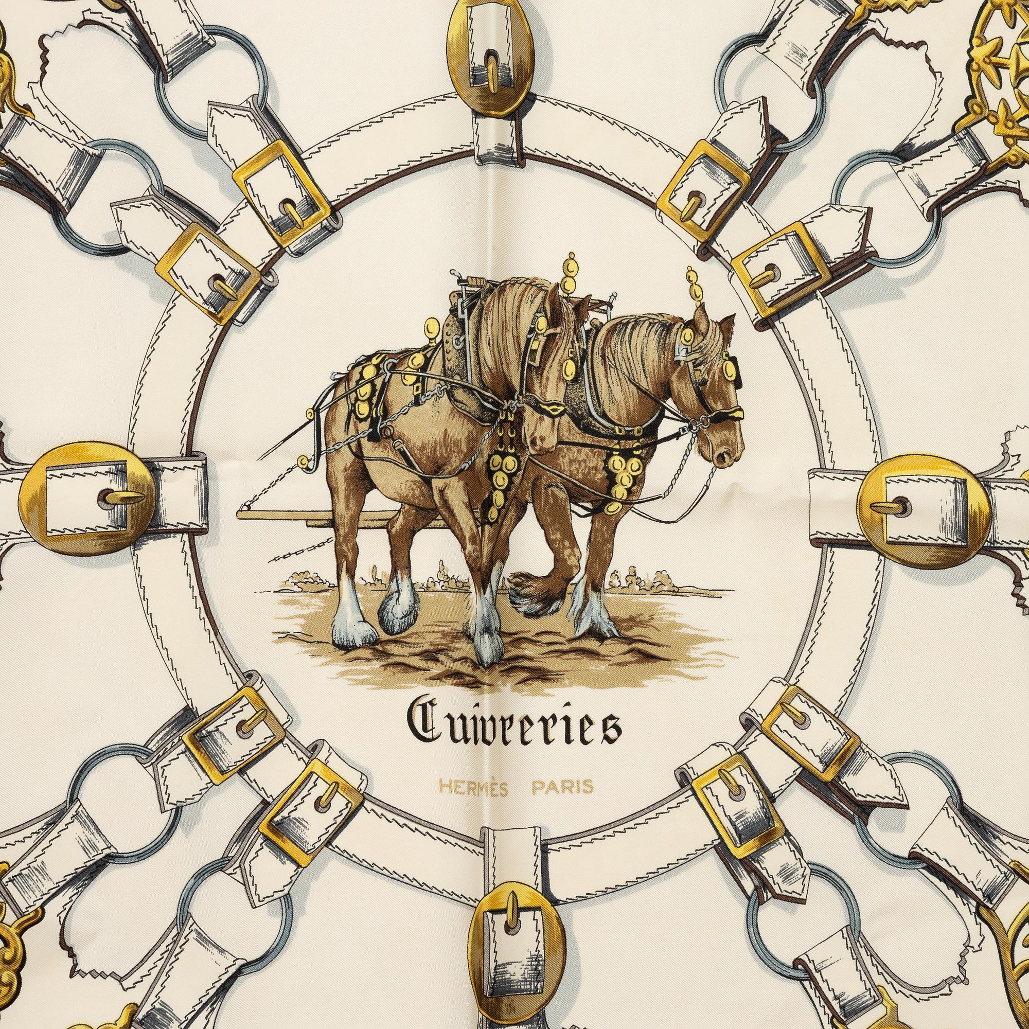 Hermès, scarves, 2 st, "Cuivreries" & "Dies et Hore"/"Astrologie".