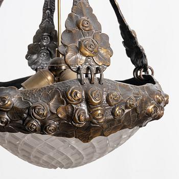 Alice Nordin, ceiling lamp, Jugend, Böhlmarks, early 20th century.