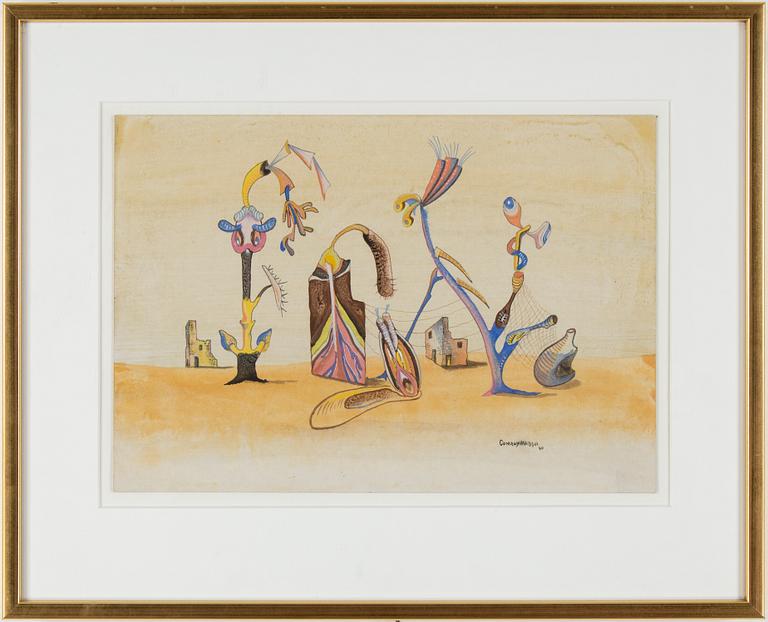 CONROY MADDOX, gouache, signerad och daterad -40.