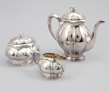 KAFFESERVIS, 3 delar, silver, Torndahl-Ekström, Stockholm, 1929. Vikt 1018 g.