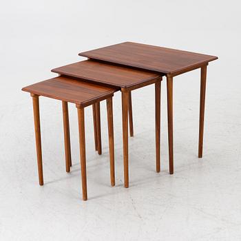 Nesting tables, 3 pieces, 1950s.