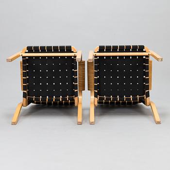 Alvar Aalto, A set of three armchairs model 45 for Artek late 20th century.