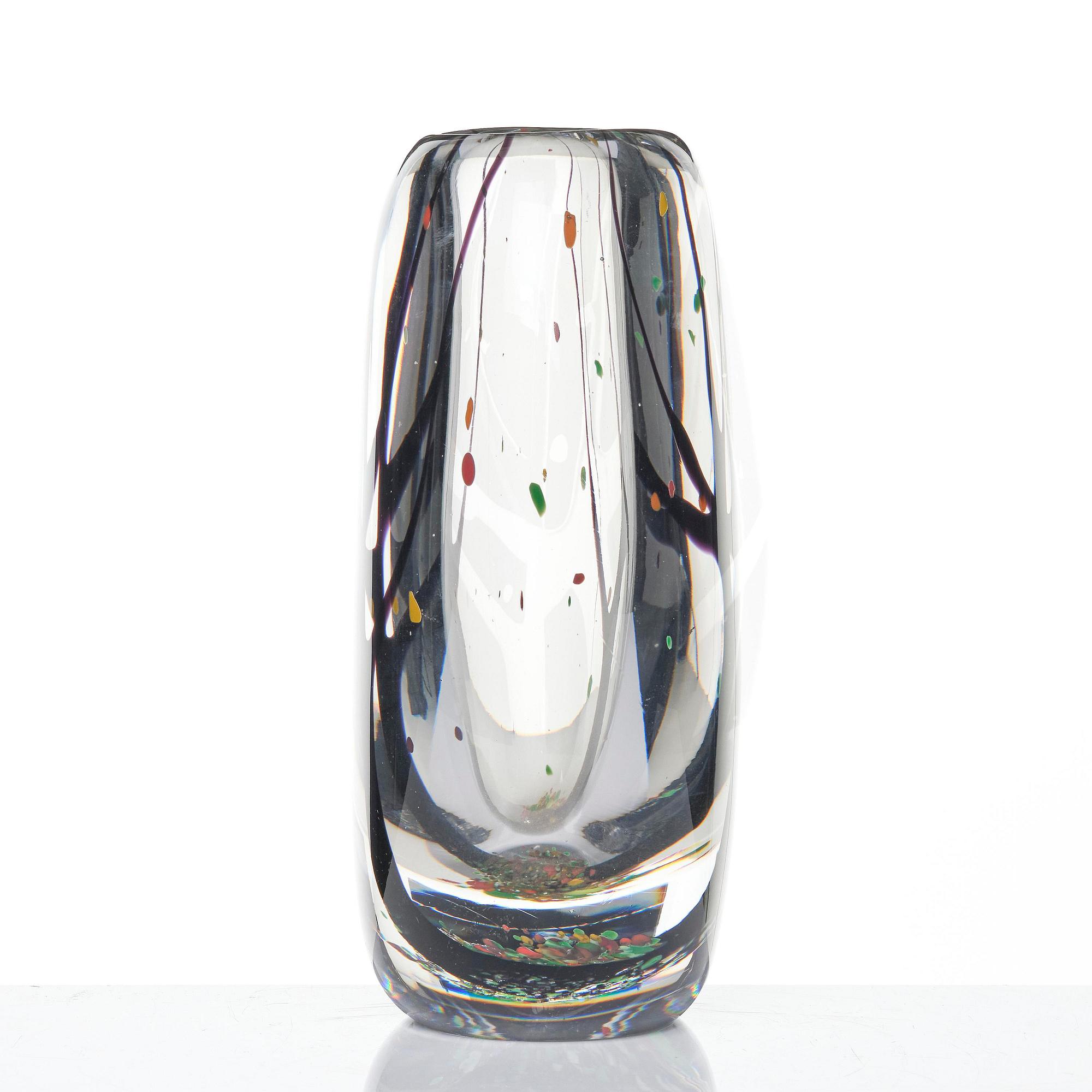 Vicke Lindstrand, a glass vase "Autumn", Kosta 1950s/60s.